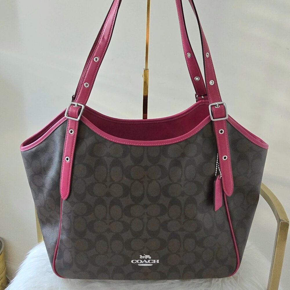 Coach Meadow Shoulder Bag Brown/bright violet
